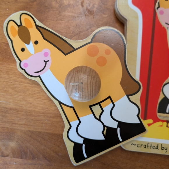 2 Melissa & Doug Jumbo Knob Puzzles -House Pets and Barnyard animals - Picture 6 of 12